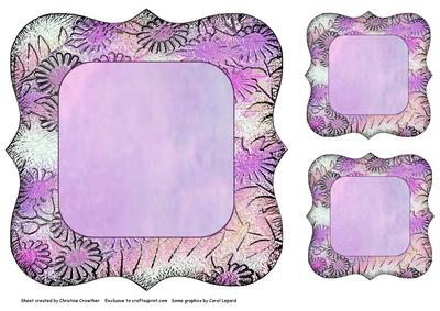 Floral Bracket Frame Background and Tags - Pink and Pink