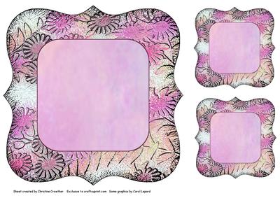 Floral Bracket Frame Background and Tags - Pink and Peach