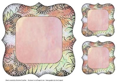 Floral Bracket Frame Background and Tags - Peach and Lemon