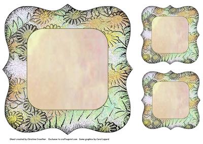 Floral Bracket Frame Background and Tags - Peach and Green