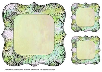 Floral Bracket Frame Background and Tags - Lemon and Green