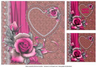 Pink Roses with Love Insert