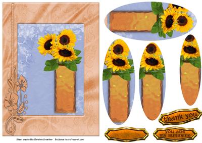 You Are My Sunshine - Sunflower Oval Pyramid
