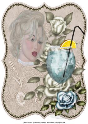Norma Jean Cocktail Hour - Icy Blue Background