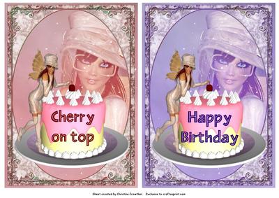 Cherry on Top Happy Birthday Quick Card Fronts