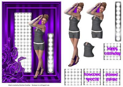60's Pinup Femme Fatale - Purple