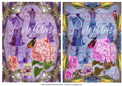Victorian Parisian Parfum Collage Card Fronts