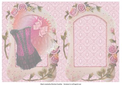 Oooh La La! Vintage Framed Corset & Fan Insert