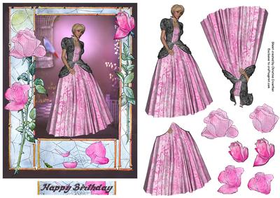 Pink Beauty in Pink Rose Vintage Frame