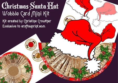 Christmas Santa Hat Topped Wobble Card Mini Kit