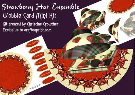 Strawberry Hat Topped Wobble Card Mini Kit