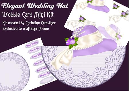 Elegant Wedding Hat Topped Wobble Card Mini Kit