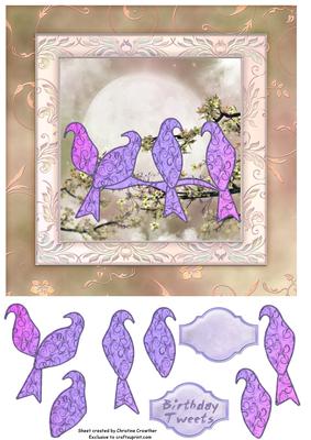 Birthday Tweets - Purple Fantasy Birds