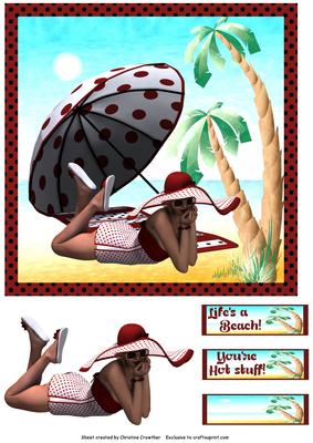 Life's a Beach! You're Hot Stuff! Quick Card