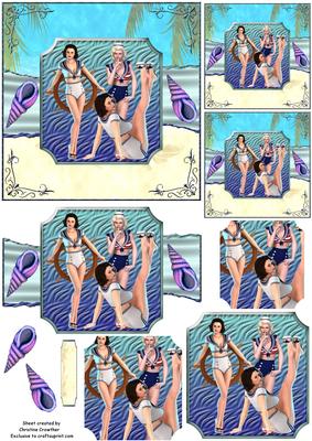 Hello Sailor Nautical Pinups - Torn Strip Square