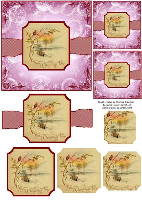 Vintage Happy Christmas Time - Torn Strip Square