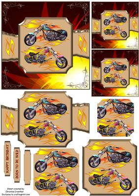Born to Be Wild Chopper Bike - Torn Strip Square