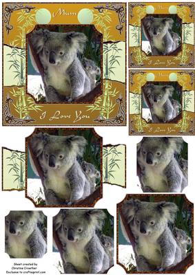 Koala Mum I Love You - Torn Strip Square