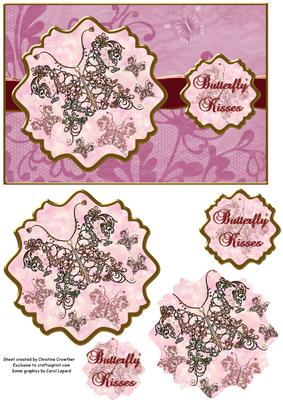 Butterfly Kisses Ornate Mat Double Pyramid
