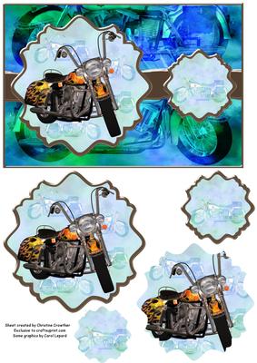 Red Hot Biker Ornate Mat Double Pyramid