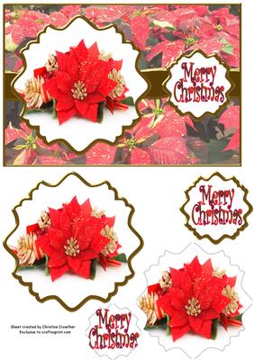Classic Poinsettia Ornate Mat Double Pyramid