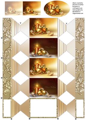Christmas Candles Cracker Box with Gift Tag