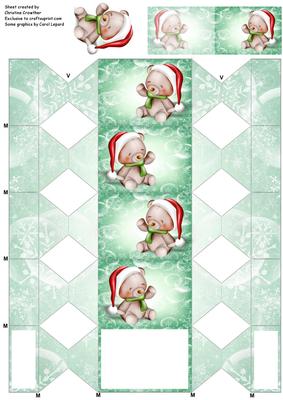 Cute Christmas Teddy Bear Cracker Box with Gift Tag