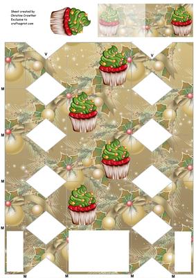 Christmas Cupcake Cracker Box with Gift Tag