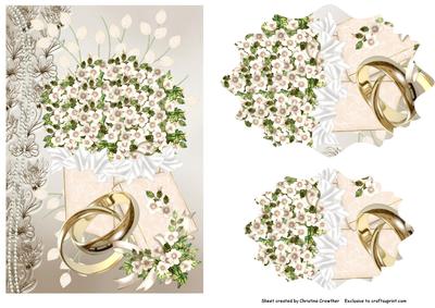 Ivory and Pearl Wedding or Anniversary Fancy Shaped Pyramid