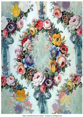 Vintage Floral Wreath Background