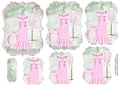 Pink Ensemble Bracket Pyramid Topper with Blank Sentiment