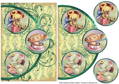 All Smiles Easy Cut Circular Swirl Frame Trio Card
