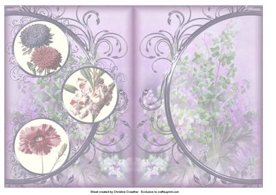 Vintage Flowers 2 Easy Cut Circular Swirl Frame Trio Insert