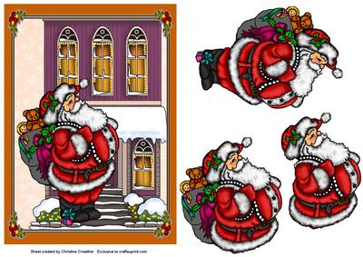 Where's the Chimney? Funny Santa Decoupage Card