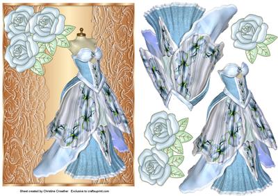 Iris Dress with Pearl Roses Step by Step