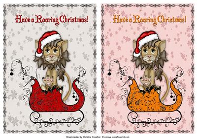 Roaring Christmas! Two Quick Card Fronts