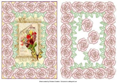Large Pearly Rose Framed Sweet Pea Seed Packet