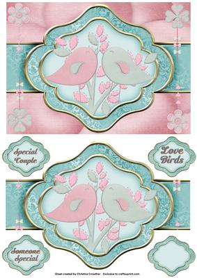 Lovebirds - Special Couple - Ribbon Sash Quick Card