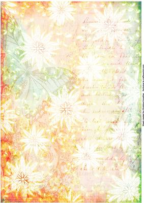 Shabby Chic Floral & Butterfly Background
