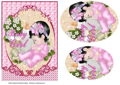 Baby Girl Fancy Scrolled Oval Pyramid