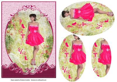 Party Girl Fancy Scrolled Oval Pyramid