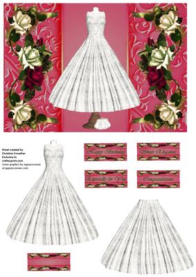 Sheer Elegance White Gown with Roses