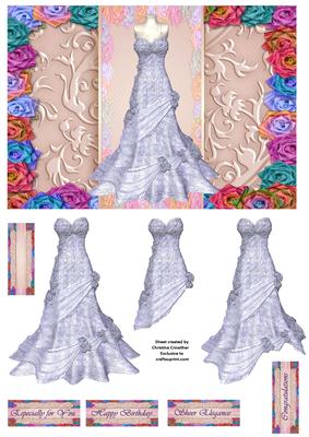 Sheer Elegance Lilac Gown with Roses