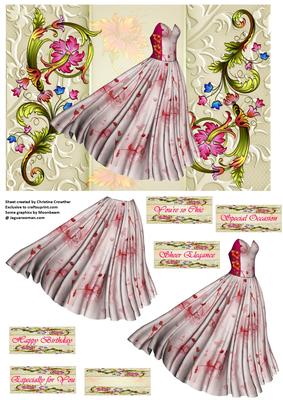 Sheer Elegance Floral Gown with Victoriana Flowers