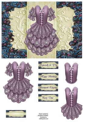 Sheer Elegance Lace Steampunk Dress with Cogs