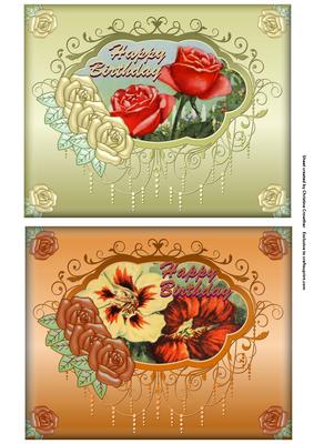 Rose and Nasturtium Birthday Quick Cards