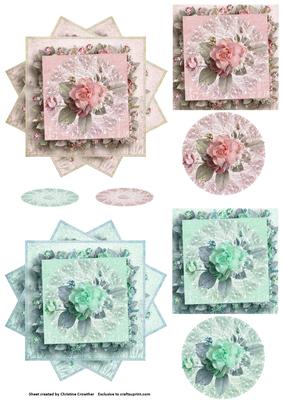 Roses and Lace Stacked Star Toppers