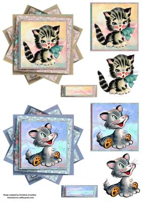 Cute Cartoon Dog and Cat Stacked Star Toppers
