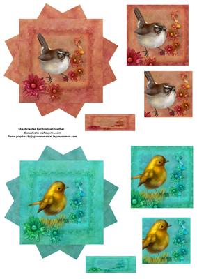 Wren and Chick Stacked Star Toppers