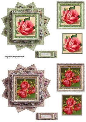 Vintage Rose Stacked Star Toppers